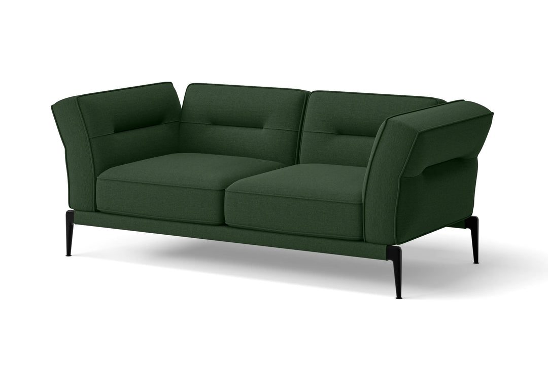 Acerra 2 Seater Sofa Forest Green Linen Fabric