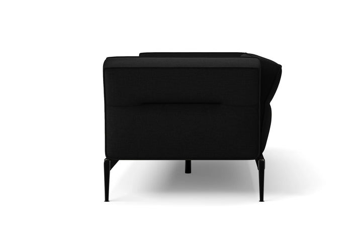 Acerra 3 Seater Sofa Black Linen Fabric
