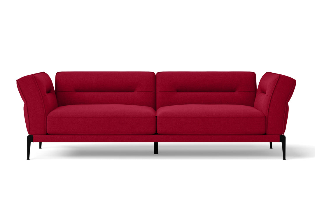 Acerra 3 Seater Sofa Red Linen Fabric