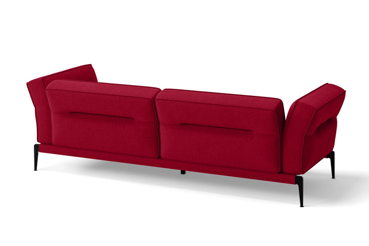 Acerra 3 Seater Sofa Red Linen Fabric