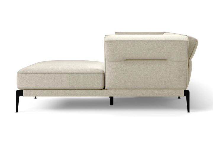 Acerra 3 Seater Right Hand Facing Chaise Lounge Corner Sofa Cream Linen Fabric