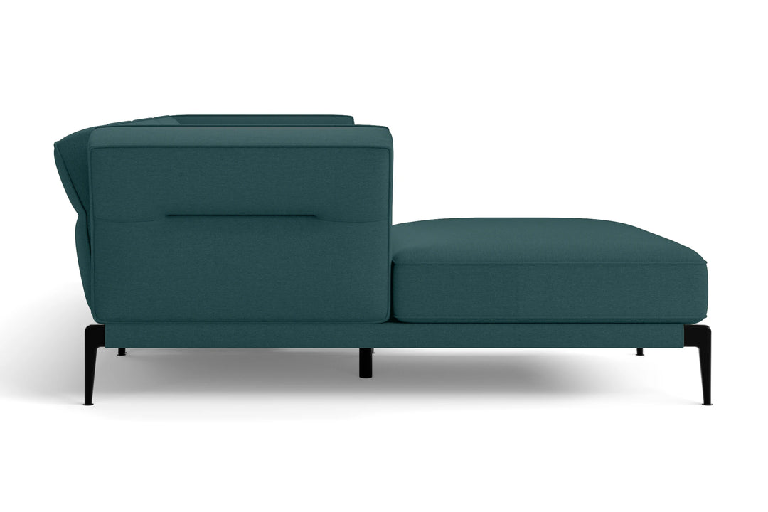Acerra 4 Seater Left Hand Facing Chaise Lounge Corner Sofa Teal Linen Fabric