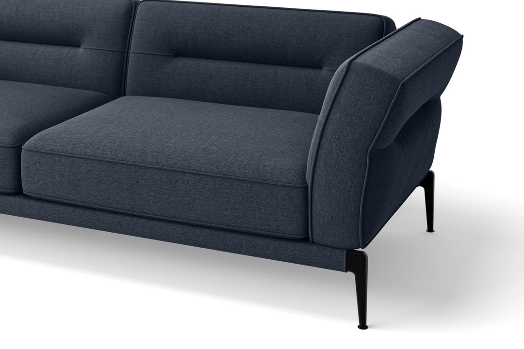 Acerra 4 Seater Sofa Dark Blue Linen Fabric