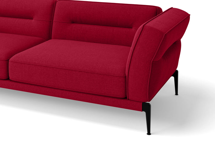 Acerra 4 Seater Sofa Red Linen Fabric