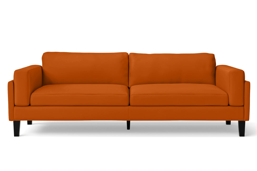 Alseno 4 Seater Sofa Orange Leather