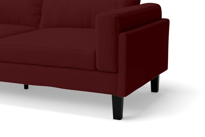 Alseno 4 Seater Sofa Red Leather