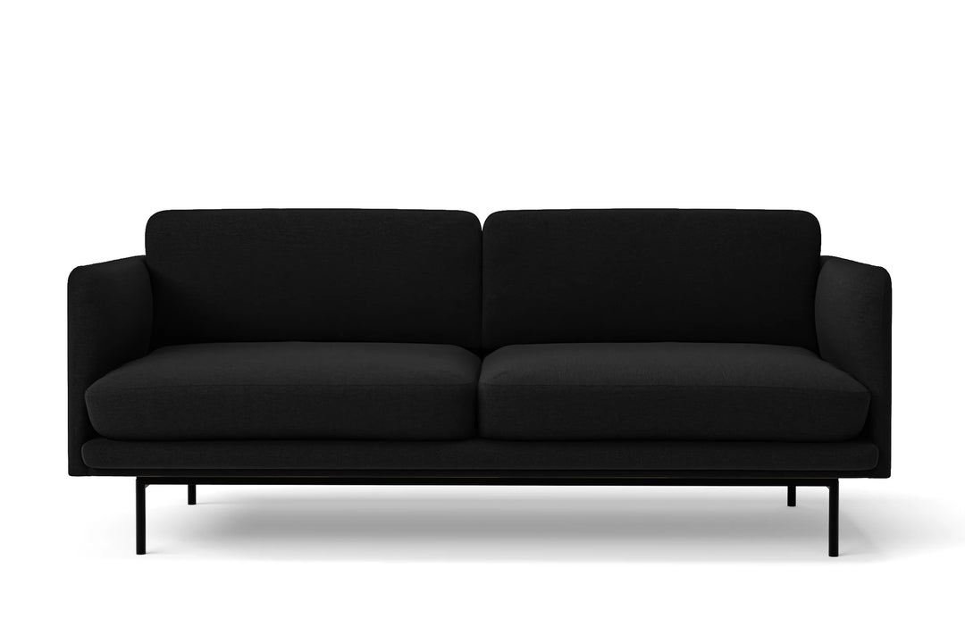 Ancona 2 Seater Sofa Black Linen Fabric