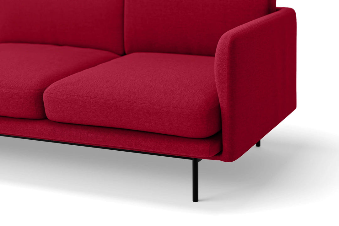 Ancona 4 Seater Sofa Red Linen Fabric
