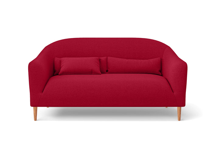 Andria 2 Seater Sofa Red Linen Fabric