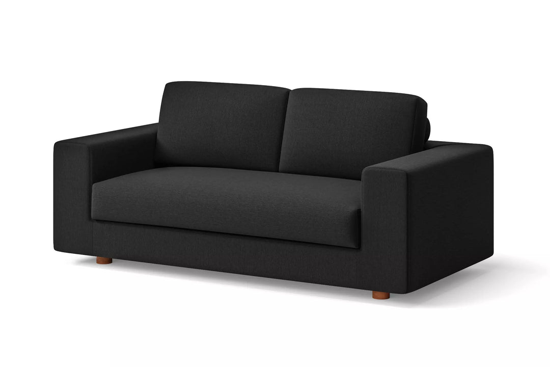 Arezzo 2 Seater Sofa Black Linen Fabric