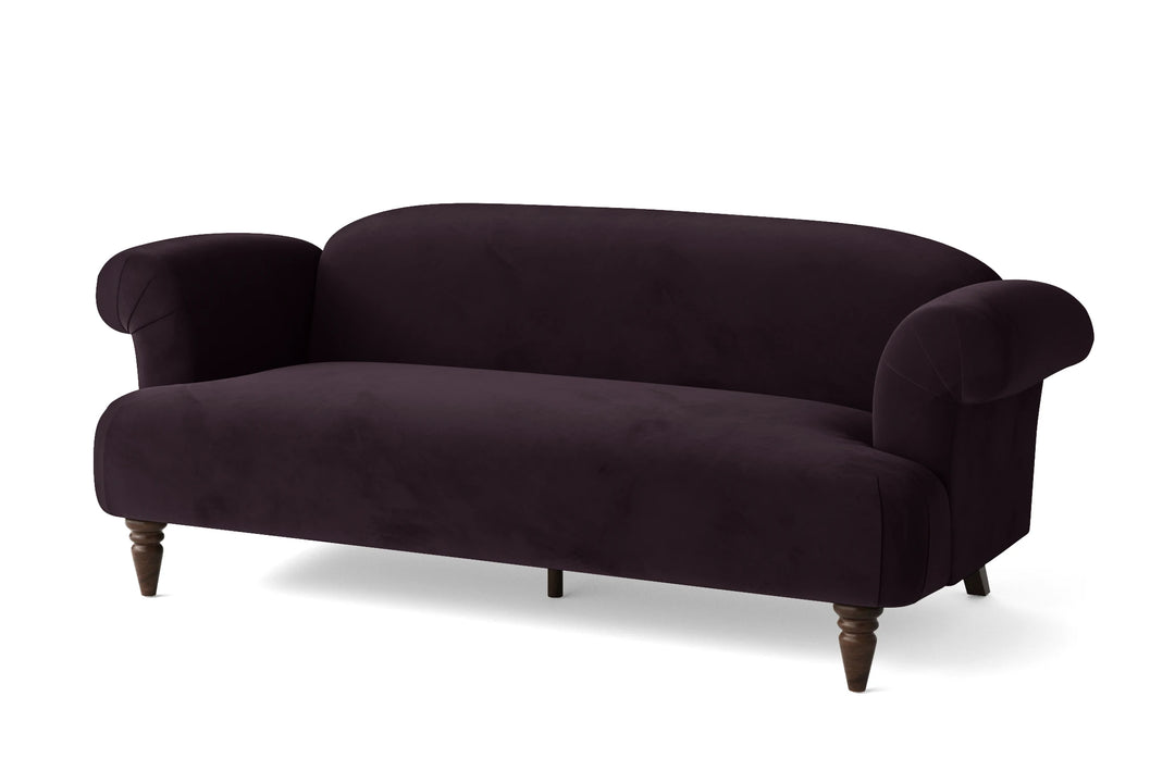 Barberton 3 Seater Sofa Purple Velvet
