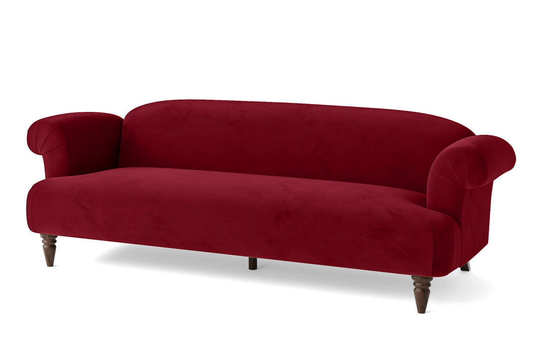 Barberton 4 Seater Sofa Red Velvet