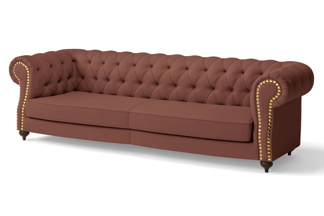 Bitonto 4 Seater Sofa Mauve Leather