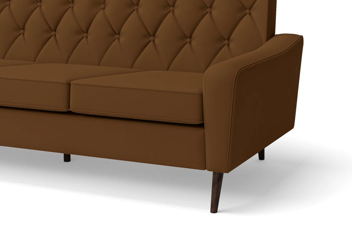 Carpi 4 Seater Sofa Walnut Brown Leather