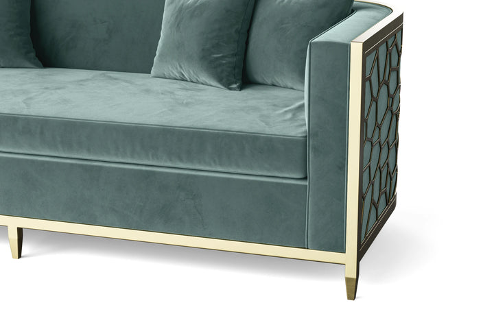 Carrara 3 Seater Sofa Teal Velvet