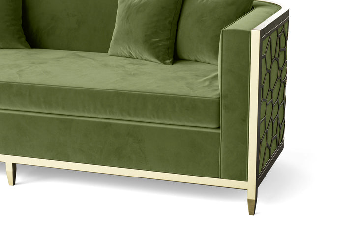 Carrara 4 Seater Sofa Lime Velvet