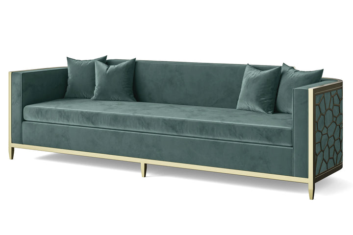Carrara 4 Seater Sofa Teal Velvet