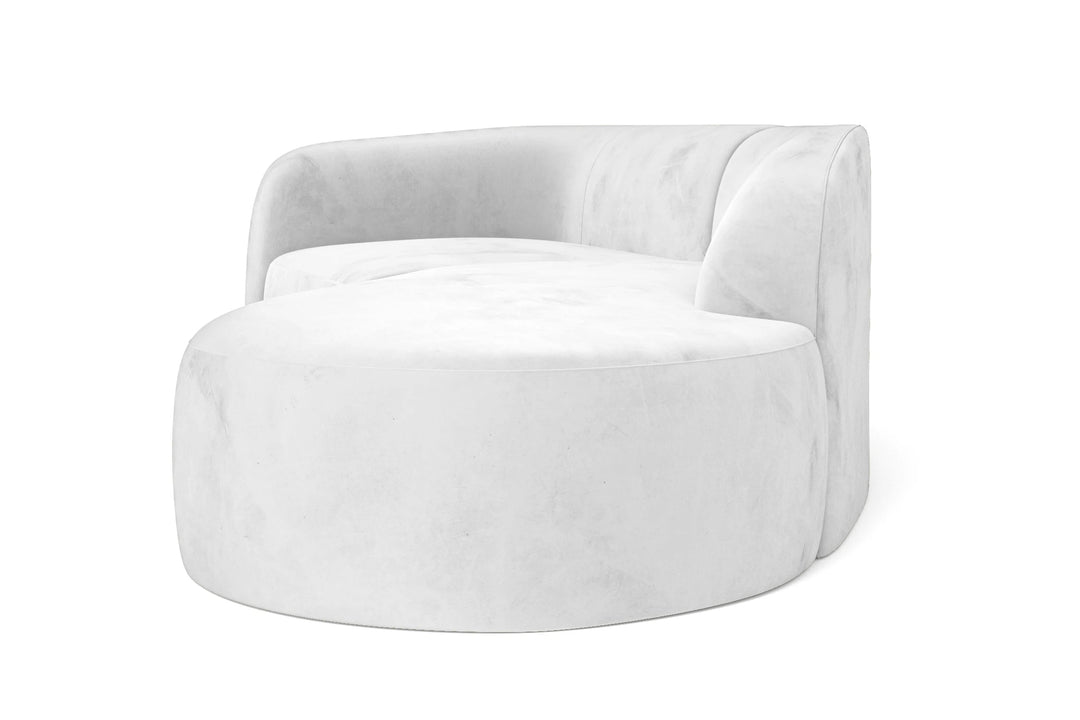 Caserta 4 Seater Right Hand Facing Chaise Lounge Corner Sofa White Velvet