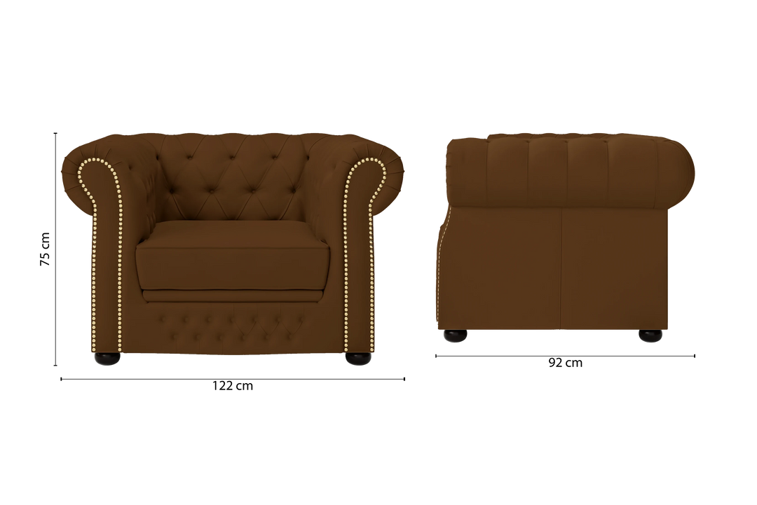 Cuneo Armchair Walnut Brown Leather