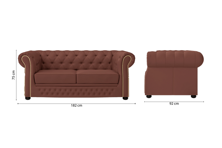 Cuneo 2 Seater Sofa Mauve Leather