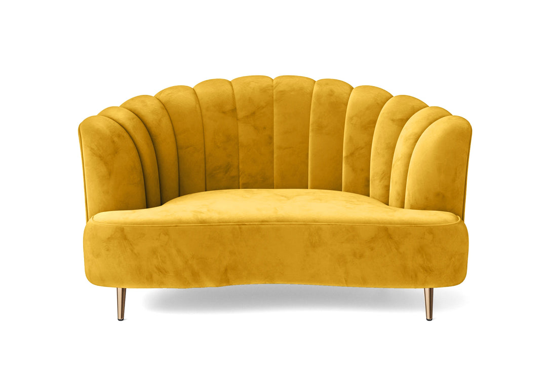 Elena 2 Seater Sofa Yellow Velvet