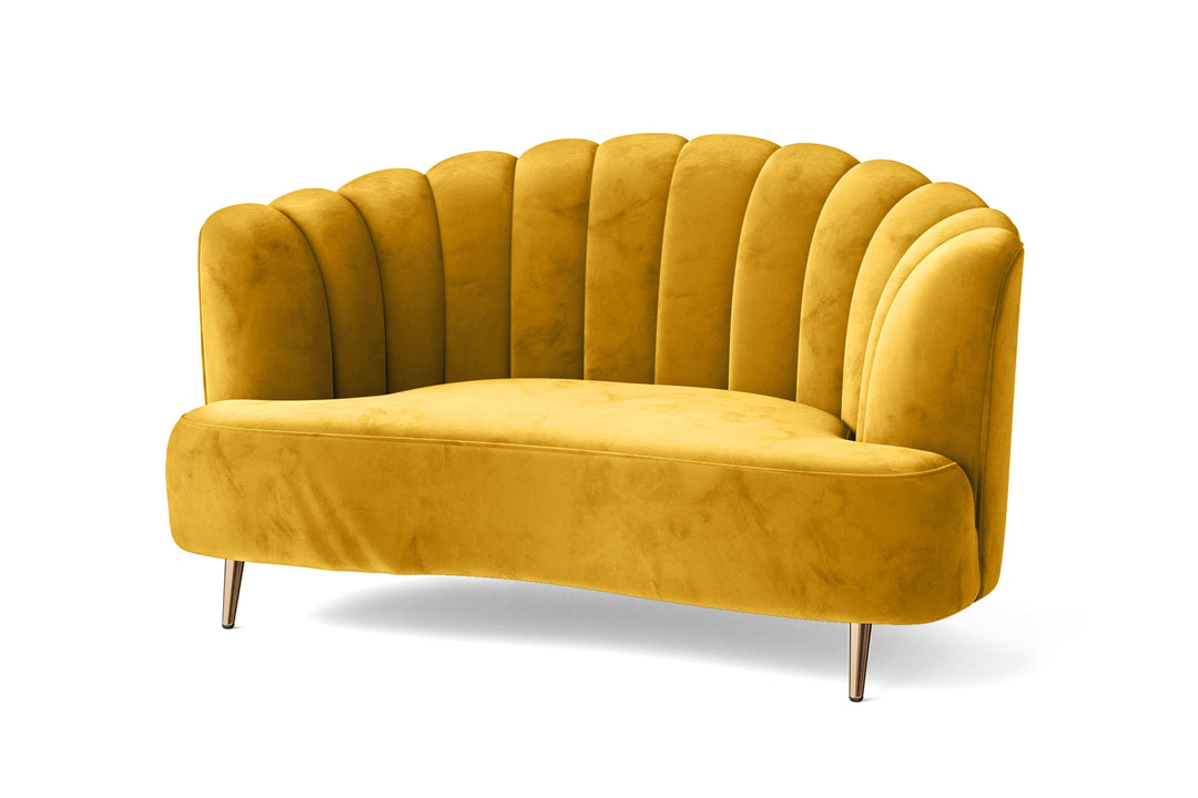 Elena 2 Seater Sofa Yellow Velvet