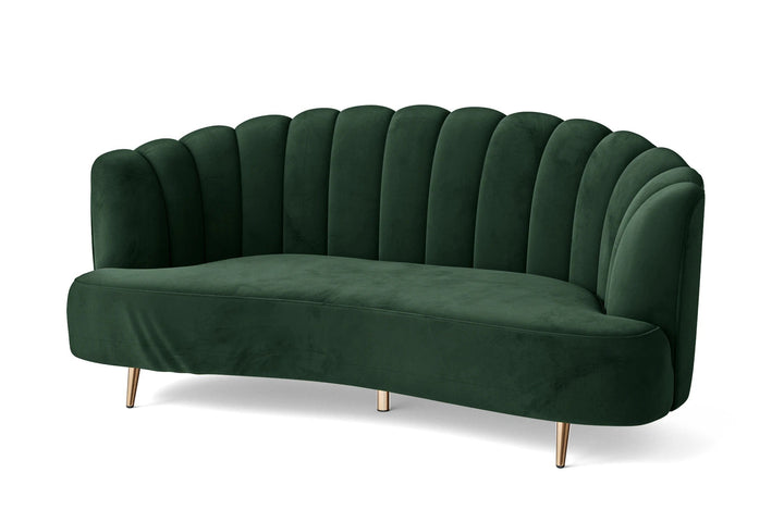 Elena 3 Seater Sofa Green Velvet