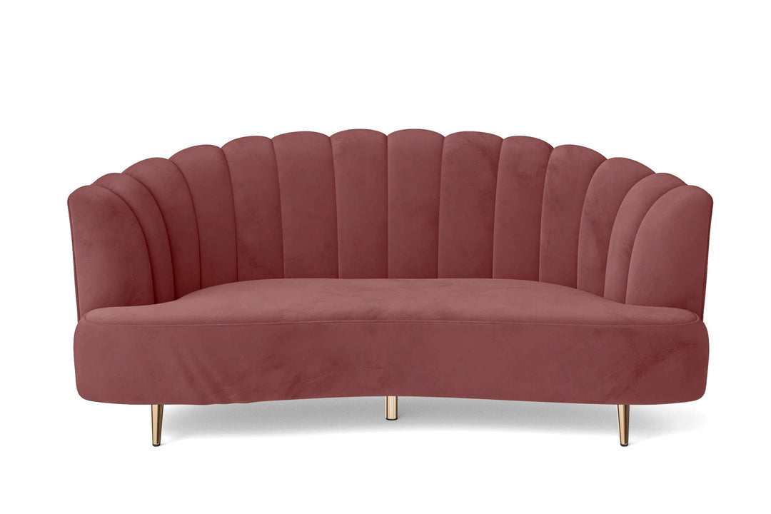Elena 3 Seater Sofa Pink Velvet