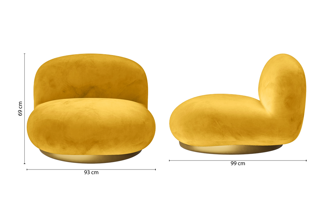 Elkton Armchair Yellow Velvet