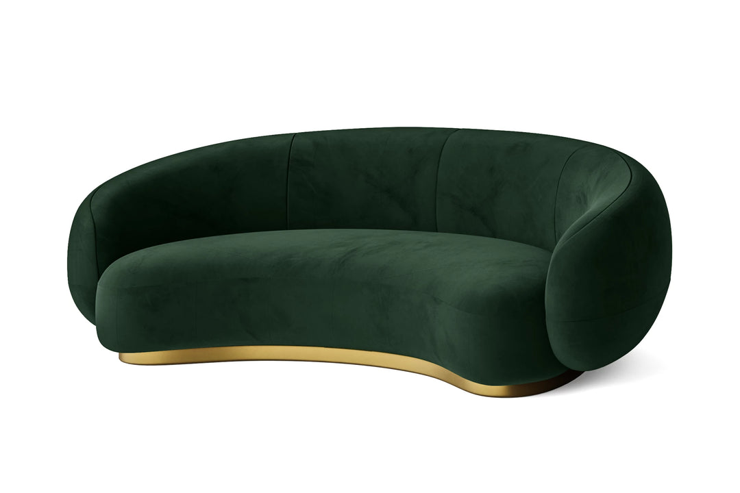 Elkton 3 Seater Sofa Green Velvet