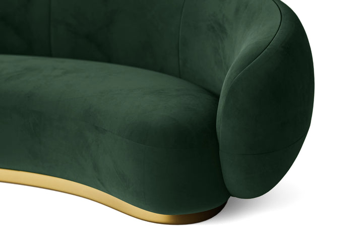 Elkton 3 Seater Sofa Green Velvet