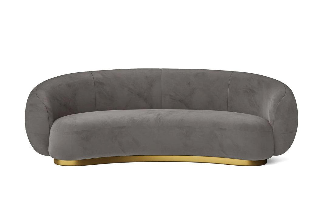 Elkton 3 Seater Sofa Grey Velvet