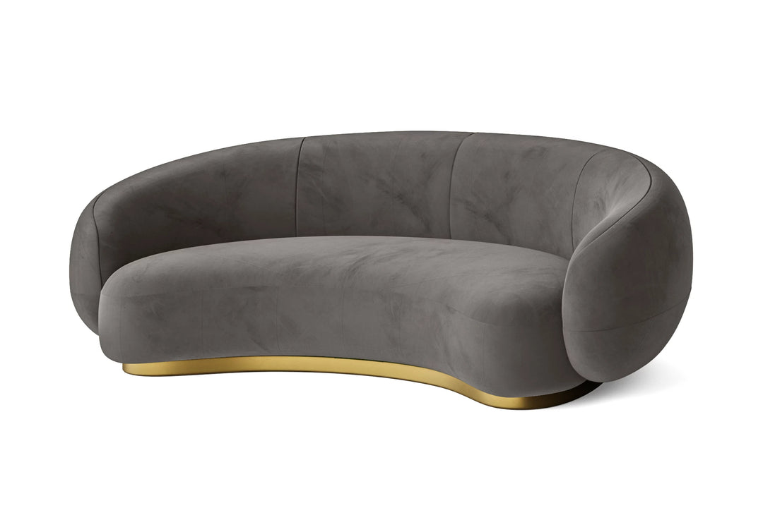 Elkton 3 Seater Sofa Grey Velvet