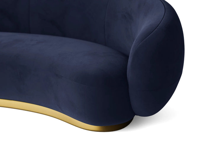 Elkton 4 Seater Sofa Dark Blue Velvet