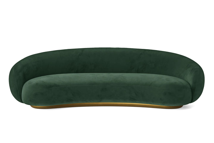 Elkton 4 Seater Sofa Green Velvet