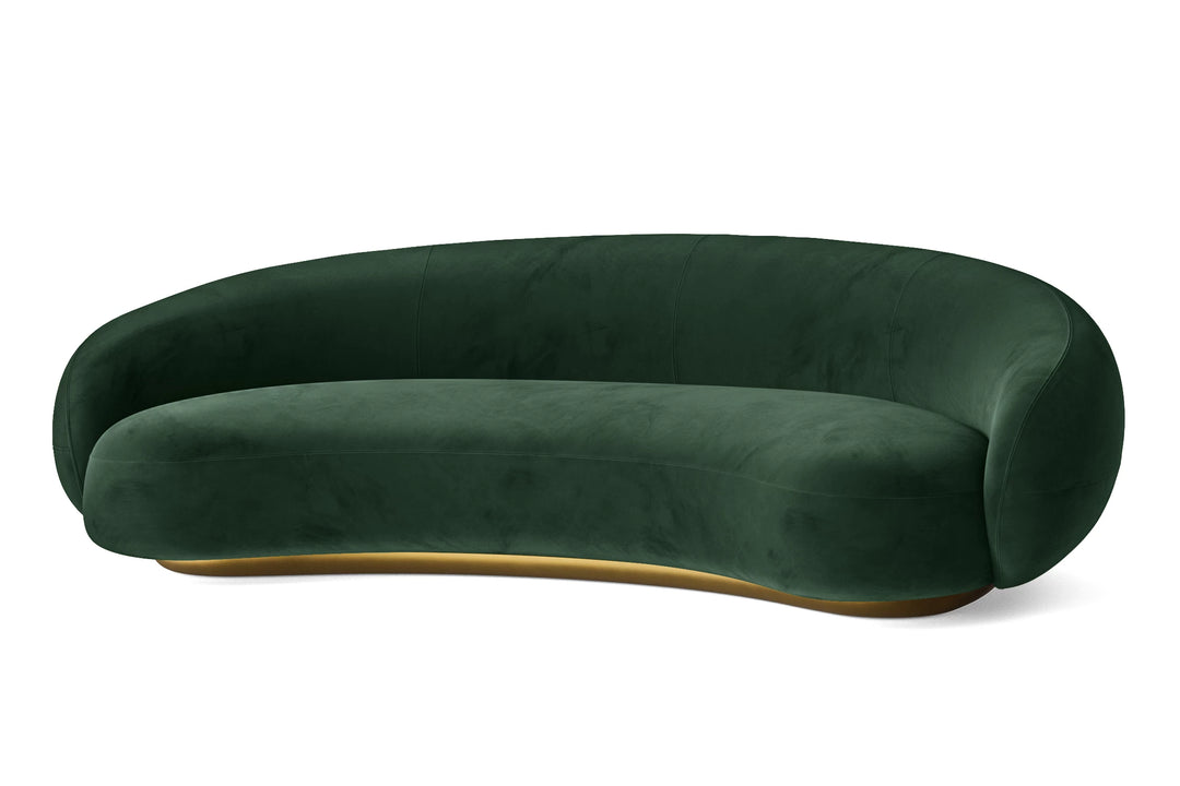 Elkton 4 Seater Sofa Green Velvet