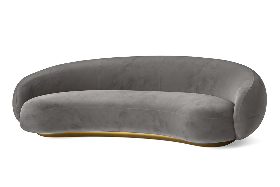 Elkton 4 Seater Sofa Grey Velvet
