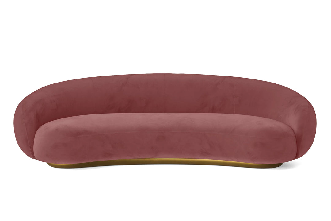Elkton 4 Seater Sofa Pink Velvet