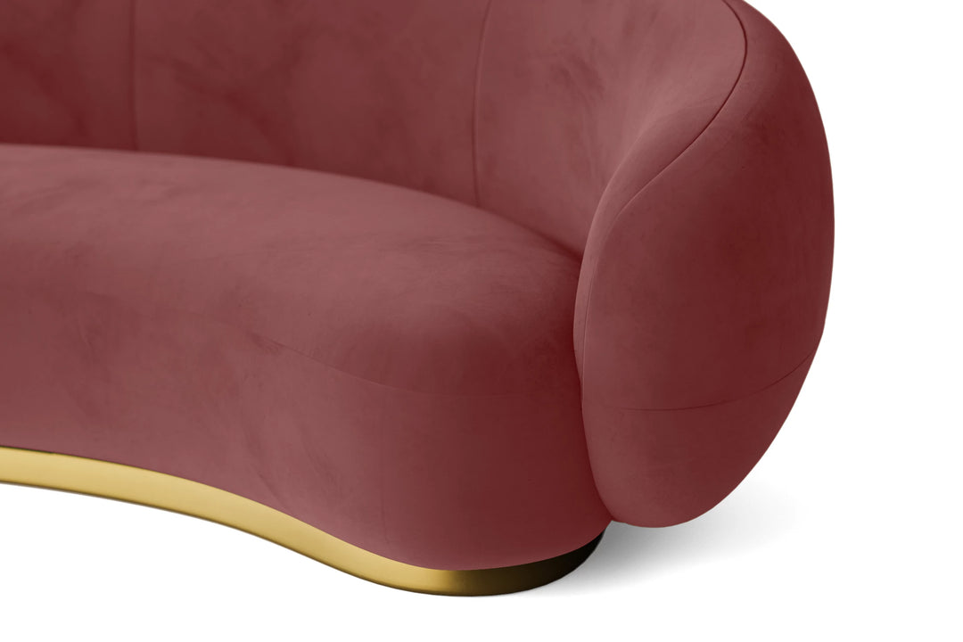 Elkton 4 Seater Sofa Pink Velvet