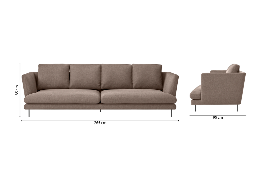 Faenza 4 Seater Sofa Caramel Linen Fabric