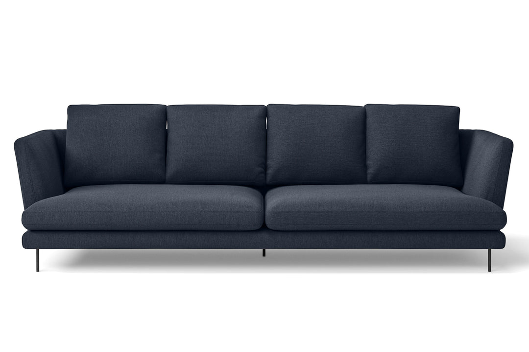 Faenza 4 Seater Sofa Dark Blue Linen Fabric