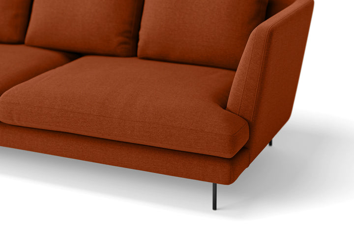 Faenza 4 Seater Sofa Orange Linen Fabric