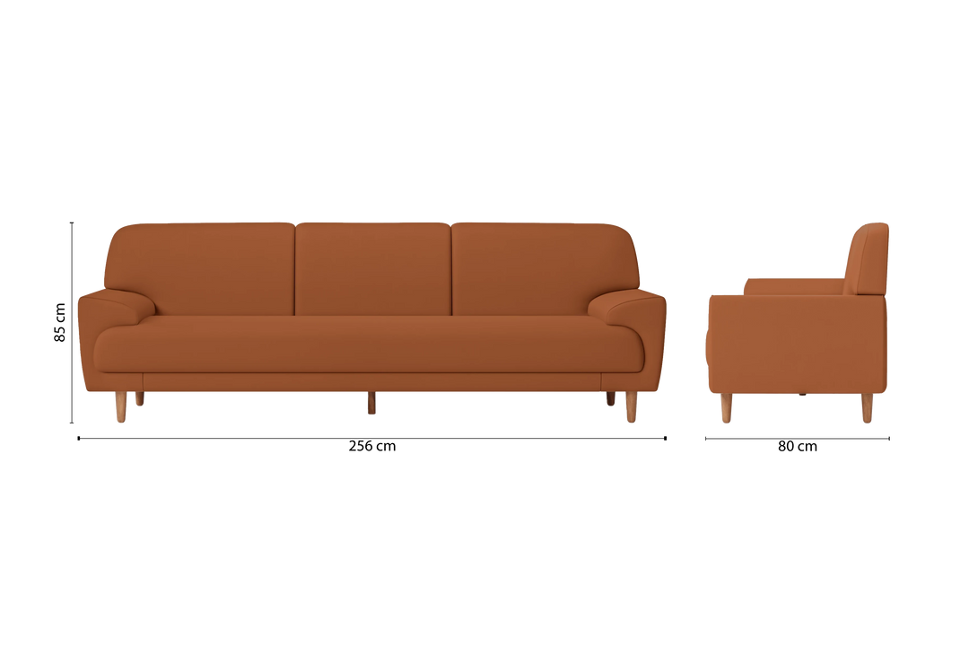Ferrara 4 Seater Sofa Tan Brown Leather