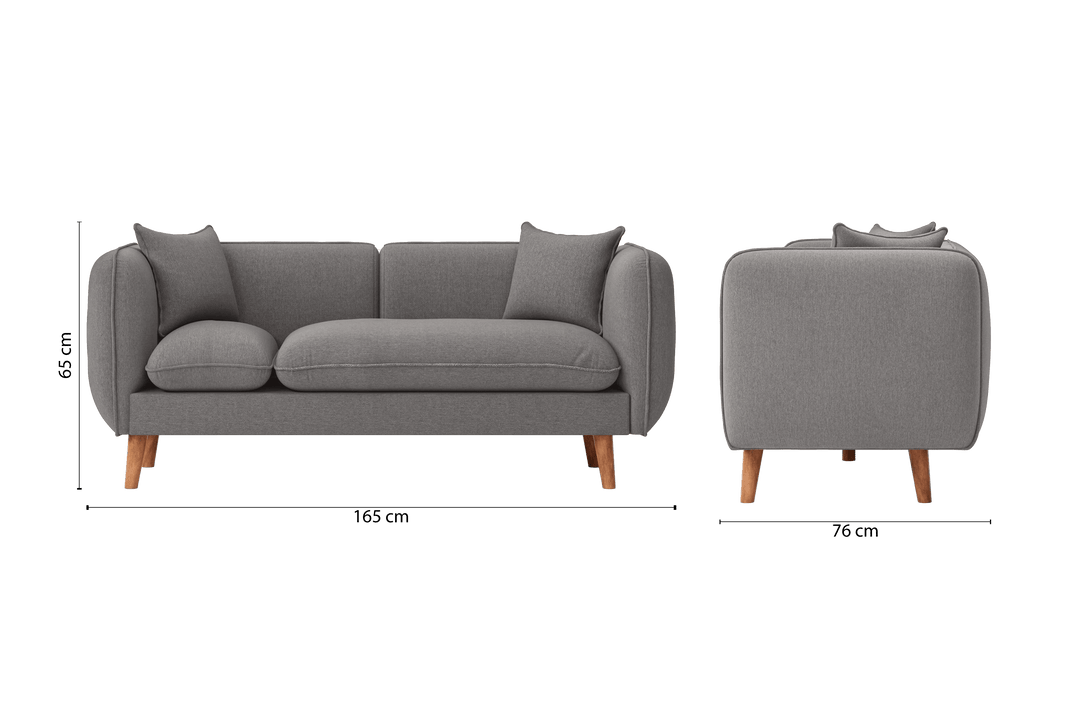 Florence 2 Seater Sofa Grey Linen Fabric