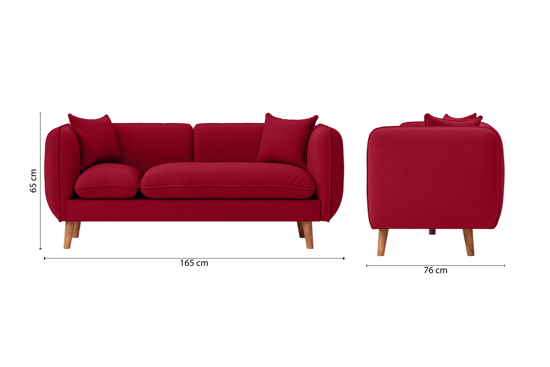 Florence 2 Seater Sofa Red Linen Fabric