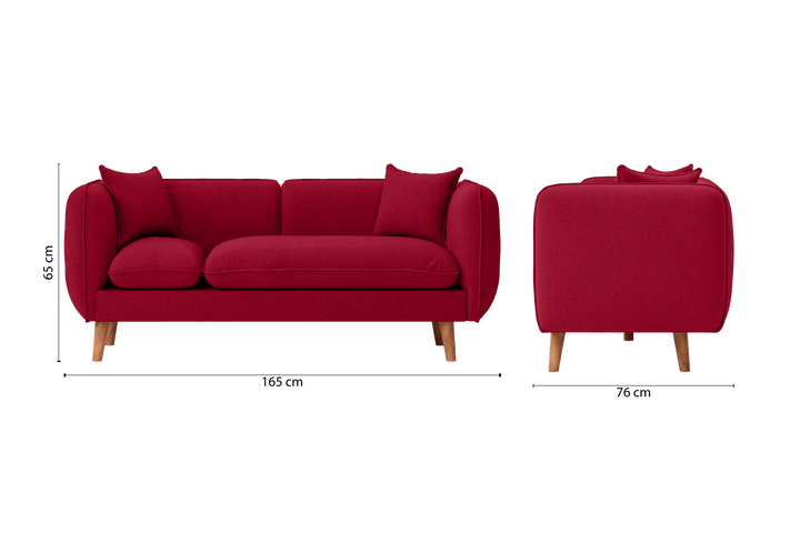 Florence 2 Seater Sofa Red Linen Fabric