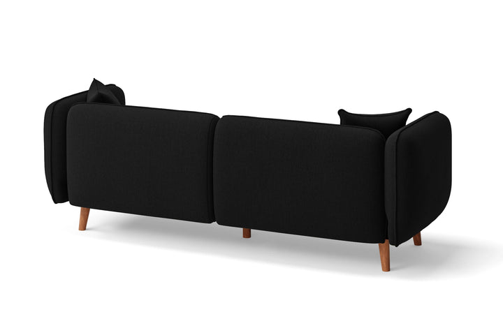 Florence 3 Seater Sofa Black Linen Fabric