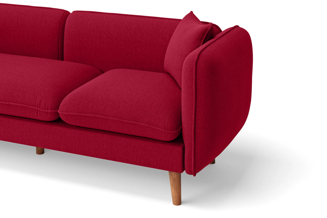 Florence 4 Seater Sofa Red Linen Fabric