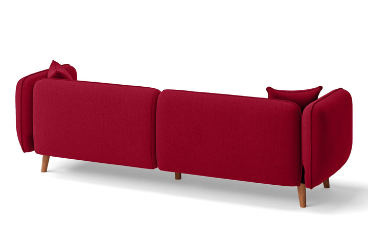 Florence 4 Seater Sofa Red Linen Fabric