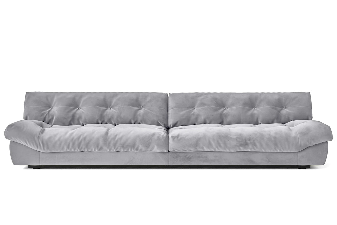 Forli 5 Seater Sofa Silver Velvet